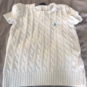 White with aqua horse Ralph Lauren sweater shirt